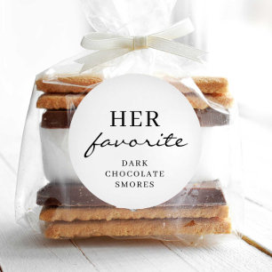 Her Favourite Wedding Favour Editable Round Sticke Classic Round Sticker