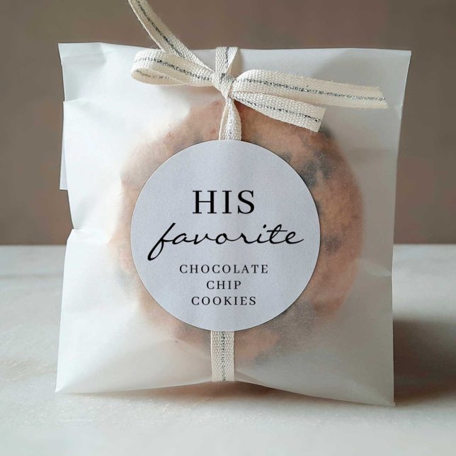 Her Favourite Wedding Favour Editable Round Sticke Classic Round Sticker (Creator Uploaded)