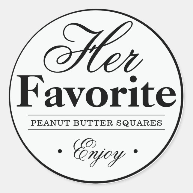 "Her Favourite" Wedding Favour Sticker (Front)