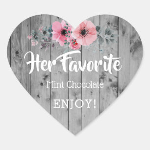 Her Favourite Wedding Favour Sticker Rustic Bride