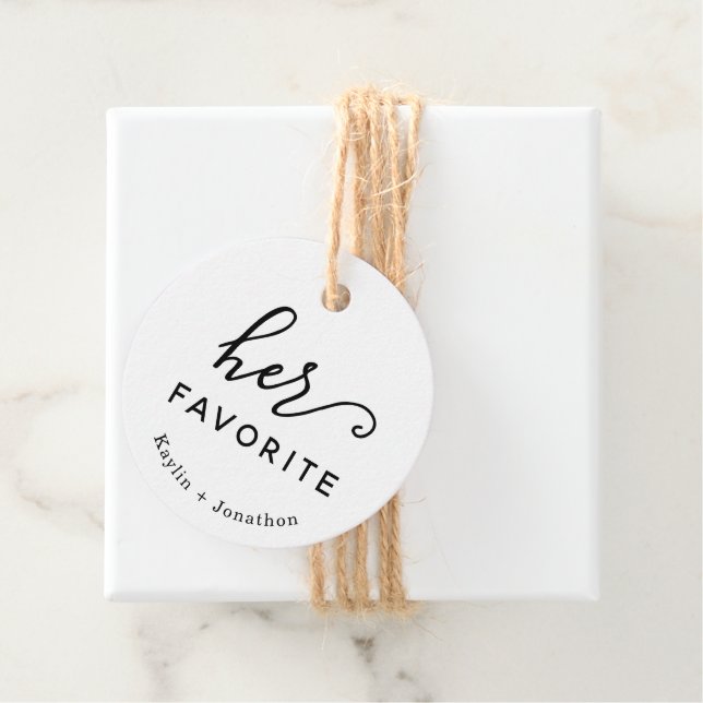 "Her Favourite" Wedding Favour Tags (In Situ)