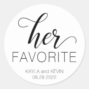 Her Favourite Wedding Favours Sticker