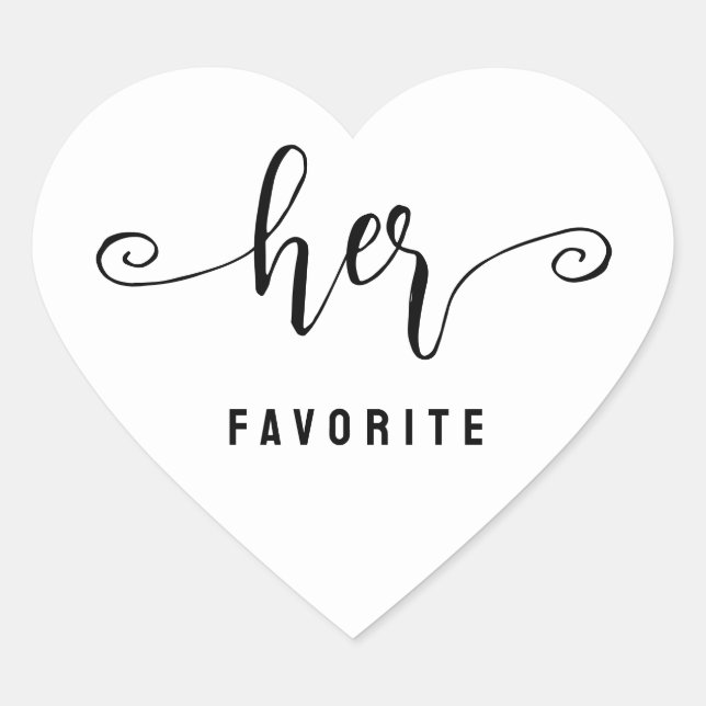 Her favourite Wedding  Heart Sticker (Front)