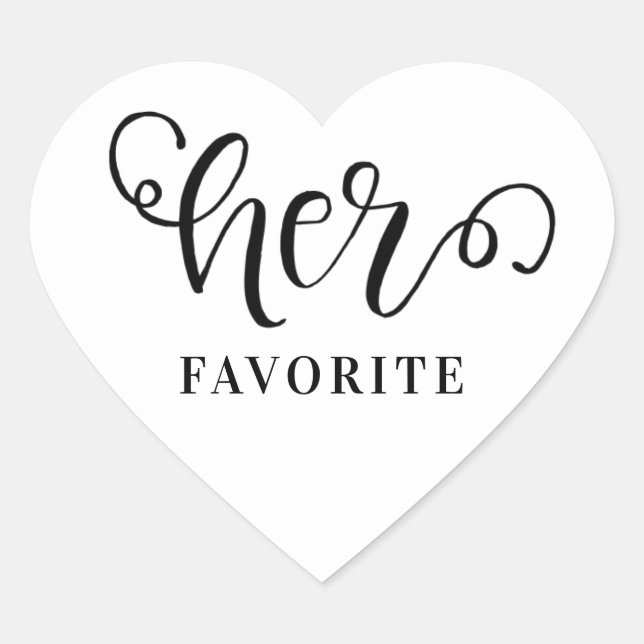 Her favourite Wedding  Heart Sticker (Front)