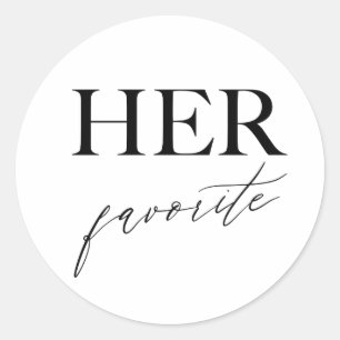 Her Favourite Wedding Snack Treat Bag Sticker