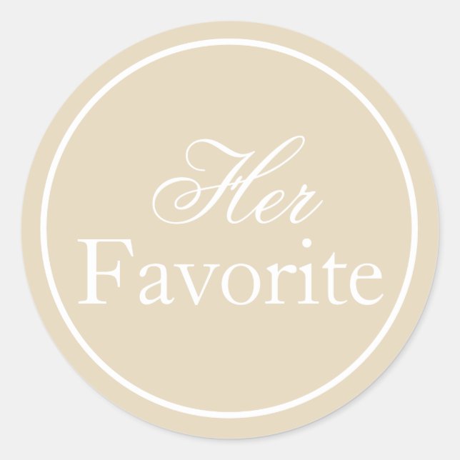 Her Favourite Wedding Sticker Beige Ivory Khaki (Front)