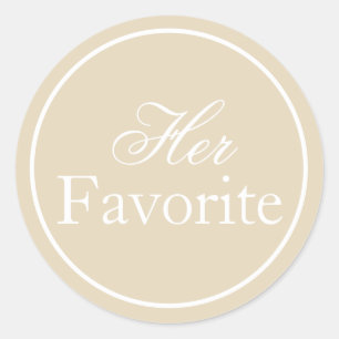 Her Favourite Wedding Sticker Beige Ivory Khaki