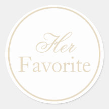 Her Favourite Wedding Sticker Beige Ivory Khaki