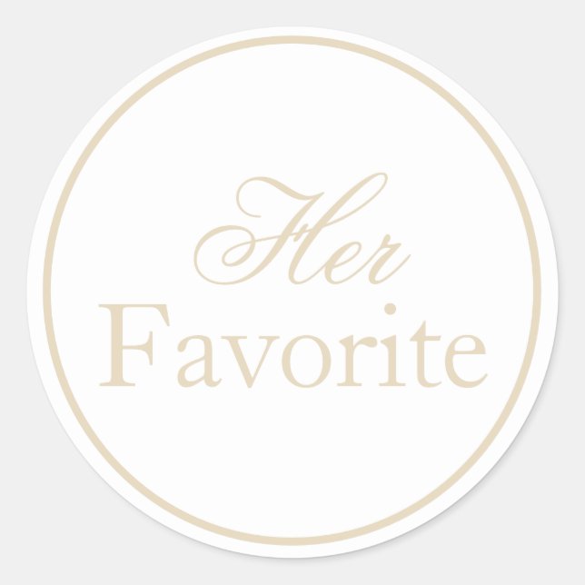 Her Favourite Wedding Sticker Beige Ivory Khaki (Front)