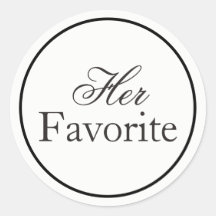 "Her Favourite" Wedding Sticker Black and White