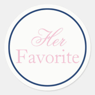 "Her Favourite" Wedding Sticker Blush Pink/Navy