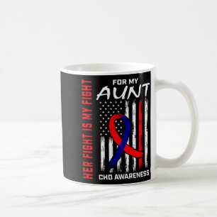 Her Fight Aunt Chd Awareness American Flag Graphic Coffee Mug