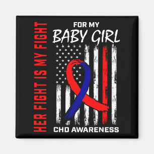 Her Fight Baby Girl Chd Awareness American Flag Gr Magnet