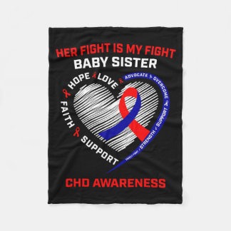 Her Fight Baby Sister Chd Awareness Heart Disease  Fleece Blanket