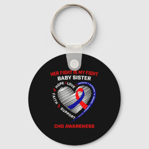 Her Fight Baby Sister Chd Awareness Heart Disease  Key Ring