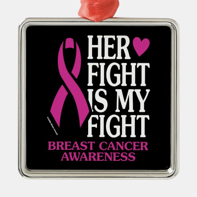 Her Fight...Breast Cancer Metal Tree Decoration (Front)