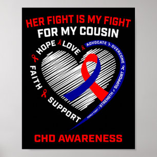 Her Fight Cousin Chd Awareness Heart Disease Graph Poster