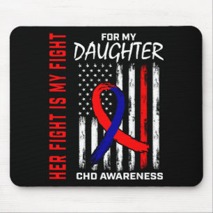 Her Fight Daughter Chd Awareness American Flag Gra Mouse Mat