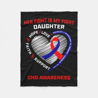 Her Fight Daughter Chd Awareness Heart Disease Gra Fleece Blanket