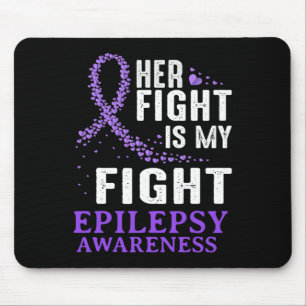 Her Fight Epilepsy Awareness Purple Ribbon Epilept Mouse Mat