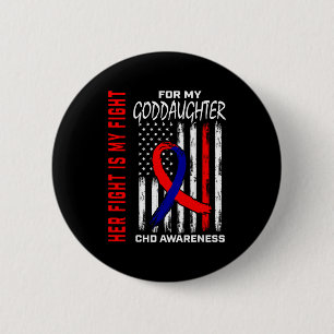 Her Fight Goddaughter Chd Awareness American Flag 6 Cm Round Badge