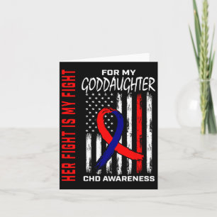 Her Fight Goddaughter Chd Awareness American Flag Card
