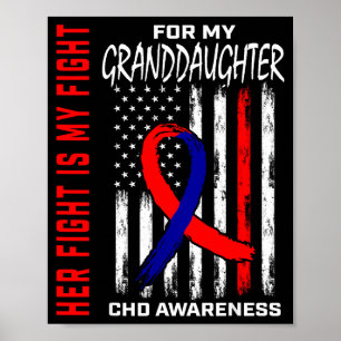 Her Fight Granddaughter Chd Awareness American Fla Poster