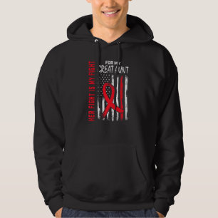 Her Fight Great Aunt Heart Disease Awareness USA F Hoodie