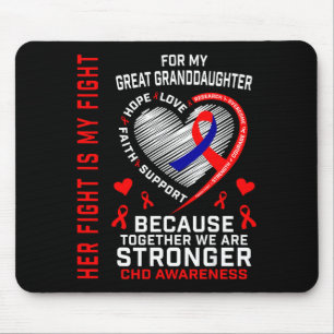 Her Fight Great Granddaughter Chd Awareness Heart Mouse Mat