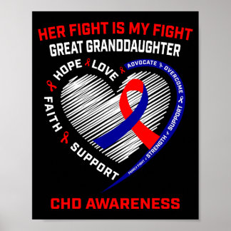 Her Fight Great Granddaughter Chd Awareness Heart  Poster