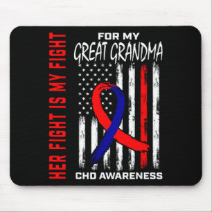 Her Fight Great Grandma Chd Awareness American Fla Mouse Mat