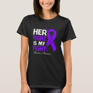 Her Fight Is My Fight Alzheimer's Awareness Feathe T-Shirt