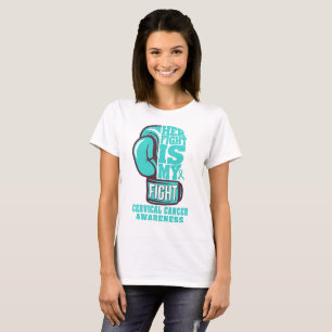 Her Fight is My Fight Boxing Glove Cervical Cancer T-Shirt