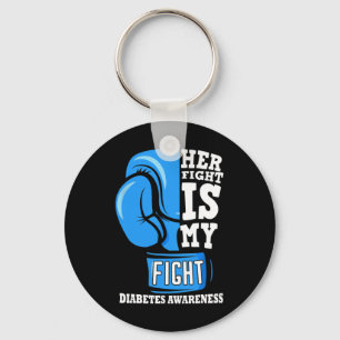 Her Fight Is My Fight Boxing Glove Diabetes Awaren Key Ring