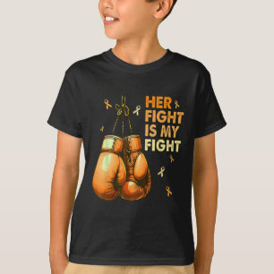 Her Fight Is My Fight Boxing Gloves Ms Awareness T-Shirt