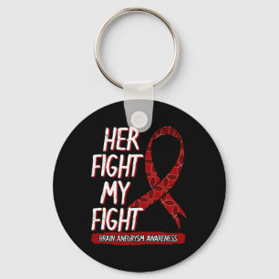 Her Fight Is My Fight Brain Aneurysm Awareness Fig Key Ring