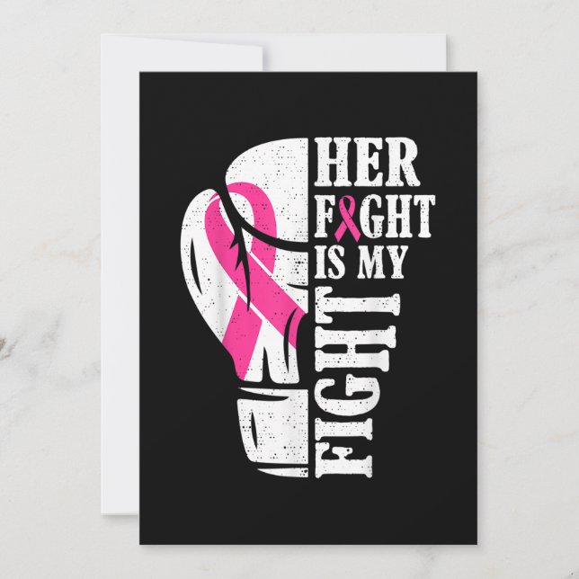 Her Fight Is My Fight Breast Cancer Awareness Pink Invitation (Front)