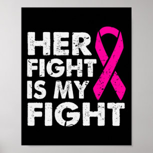 Her Fight is My Fight Breast Cancer Awareness Surv Poster