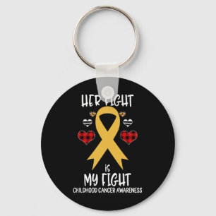 Her Fight Is My Fight Childhood Cancer Awareness B Key Ring