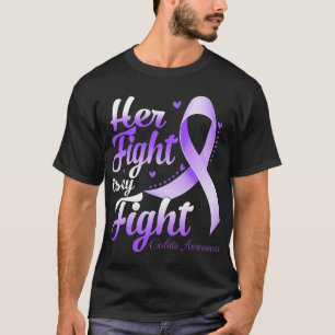Her Fight Is My Fight Colitis Awareness Warrior Ri T-Shirt