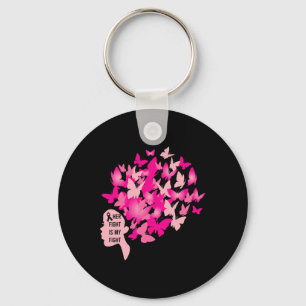 Her Fight is My Fight Cool Breast Cancer Awareness Key Ring