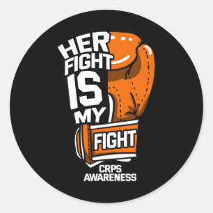 Her Fight Is My Fight Crps Awareness Rsd Orange Ri Classic Round Sticker