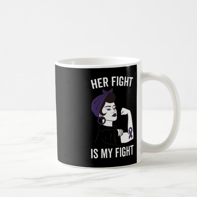 Her Fight Is My Fight Epilepsy Awareness Purple Wo Coffee Mug (Right)