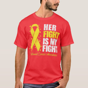 Her Fight is My Fight Gold Ribbon Childhood Cancer T-Shirt