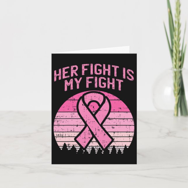 Her Fight Is My Fight Husband Breast Cancer Awaren Card (Front)