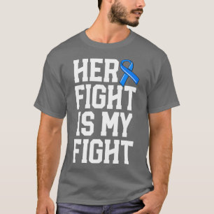 Her Fight Is My Fight Husband Men ALS Blue Ribbon T-Shirt