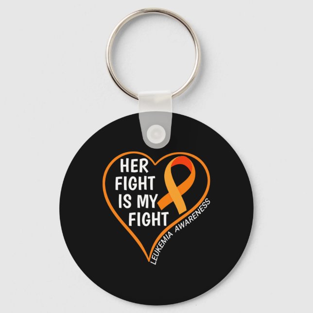 Her Fight Is My Fight Leukaemia Awareness  Key Ring (Front)