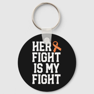 Her Fight Is My Fight Leukaemia Cancer Husband Men Key Ring