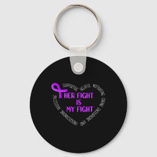 Her Fight Is My Fight Pancreatic Cancer Awareness Key Ring