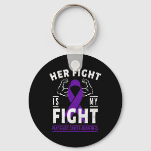 Her Fight is My Fight Pancreatic Cancer Awareness Key Ring